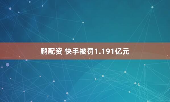 鹏配资 快手被罚1.191亿元